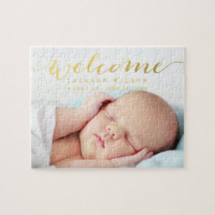 Elegant Baby Birth Notice Pussel