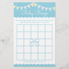 Elegant Baby blue Boy Shower Baby Bingo Game