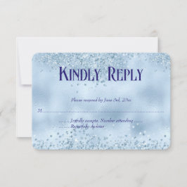 Elegant Baby blue Glitter & Foil Bröllop OSA-kort OSA Kort