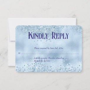 Elegant Baby blue Glitter & Foil Bröllop OSA-kort OSA Kort