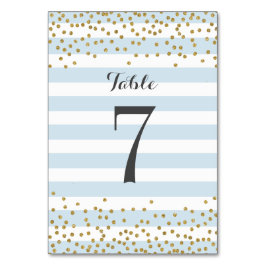 Elegant Baby Blue Guld Konfetti Fest Bröllop Bordsnummer