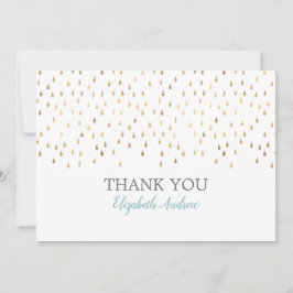 Elegant baby blue & guld- Raindropsbaby shower Tack Kort