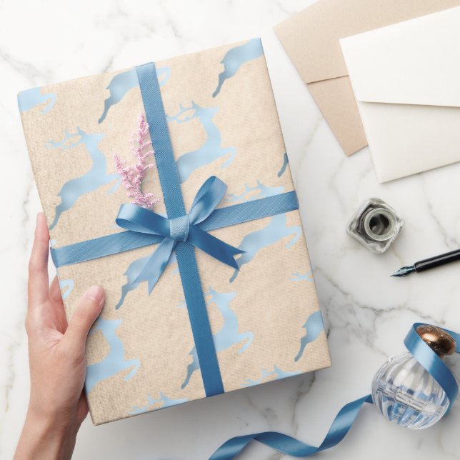 Elegant baby blue julrenar mönster presentpapper (Gåvor)