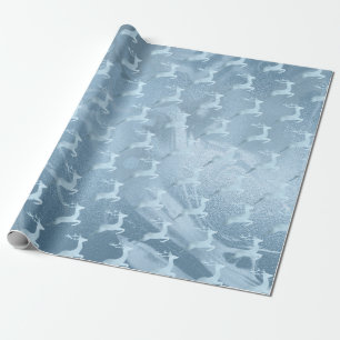 Elegant baby blue julrenar mönster presentpapper