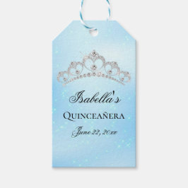 Elegant Baby blue Quinceanera Presentetikett