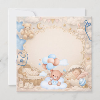 Elegant Baby Celebration Invitation Template Inbjudningar
