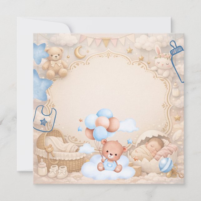 Elegant Baby Celebration Invitation Template Inbjudningar (Framsida)