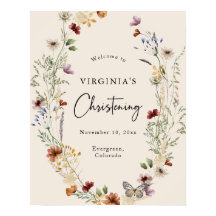 Elegant Baby Christening Välkommen Poster