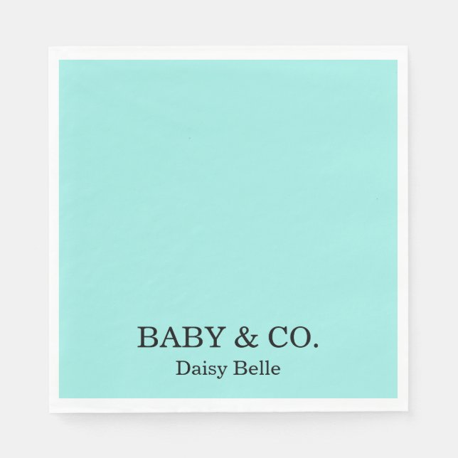 Elegant Baby & Co Black Teal Baby Shower Pappersservett (Framsidan)