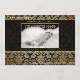 Elegant baby födelseattest meddelande