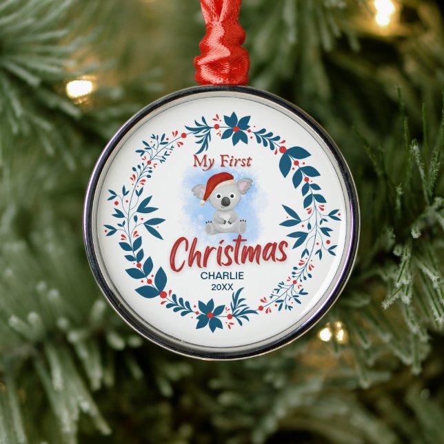 Elegant Baby: Första jul med Namn Julgransprydnad Metall (Träd)