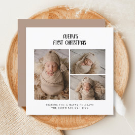 Elegant Baby Första julfotfoto Julkort