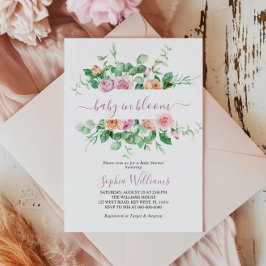 Elegant Baby i Blommigtens babyskor i blomman Inbjudningar