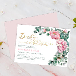 Elegant Baby i Bloom Rosa Guld Baby Shower Inbjudningar