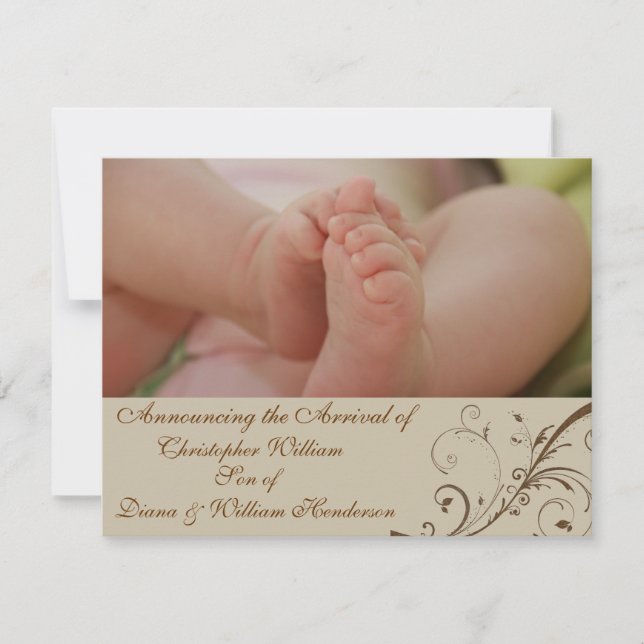 Elegant Baby meddelande (Framsida)