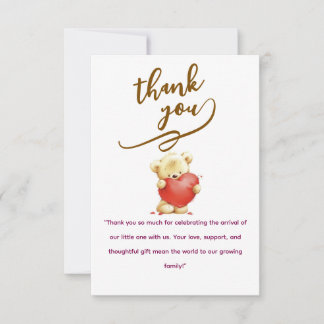 Elegant Baby personalized Flat Thank You Card Tack Kort
