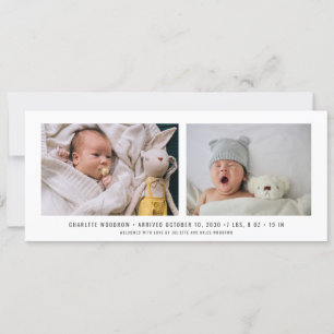 Elegant Baby Photo Collage Birth Notice