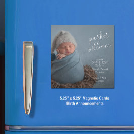 Elegant Baby Photo Magnetic Birth Notice