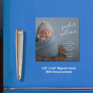 Elegant Baby Photo Magnetic Birth Notice