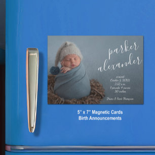 Elegant Baby Photo Magnetic Birth Notice