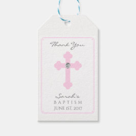 Elegant Baby Rosa Kor Baptism/Christening Girl Presentetikett