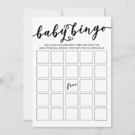 Elegant Baby Shower Bingo Inbjudningar