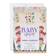 Elegant Baby Shower-inbjudan | Chic Blommig