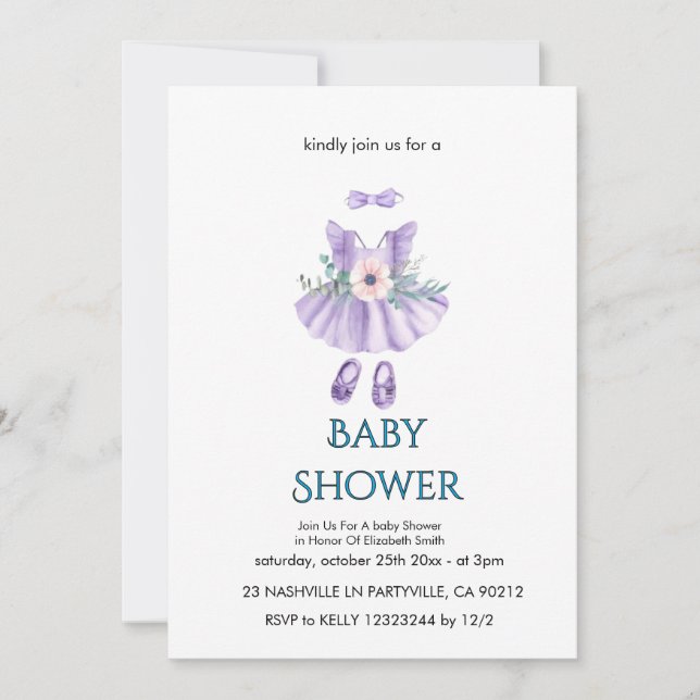 Elegant Baby Shower-inbjudan Inbjudningar (Framsida)
