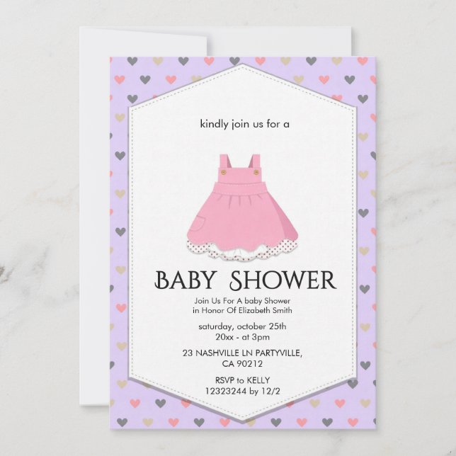 Elegant Baby Shower-inbjudan Inbjudningar (Framsida)