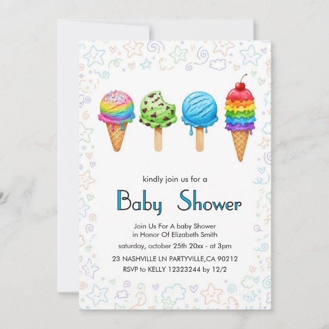 Elegant Baby Shower-inbjudan Inbjudningar (Framsida)