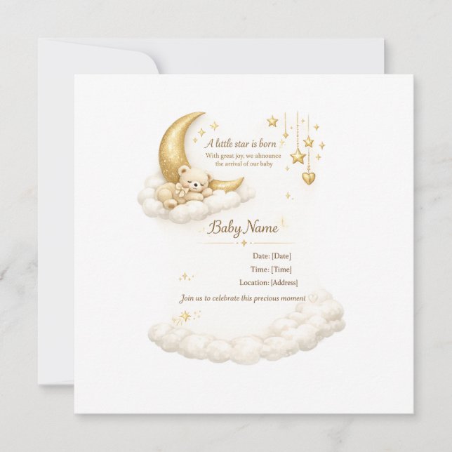 Elegant Baby Shower Invitation Inbjudningar (Framsida)