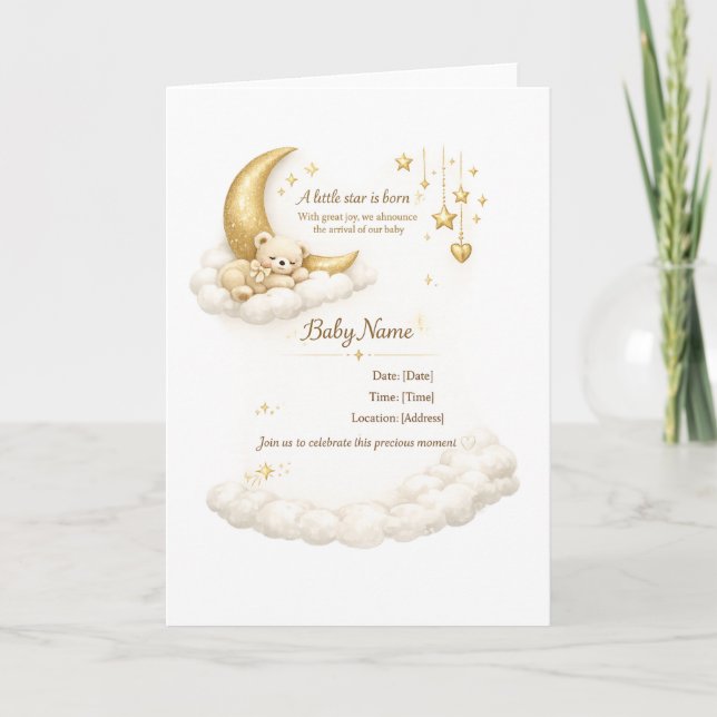 Elegant Baby Shower Invitation Kort (Framsida)