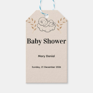 Elegant Baby Shower Invitation Modern Boho style Presentetikett