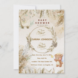 Elegant Baby Shower Invitation | Pink Floral Inbjudningar