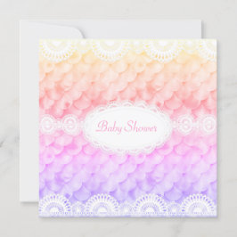 ELEGANT BABY SHOWER INVITATION Rinbow SJÖJUNGFRU N Inbjudningar