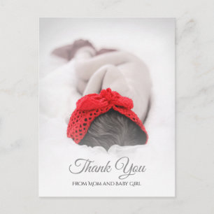 Elegant Baby Shower Newborn Photo Tack Vykort