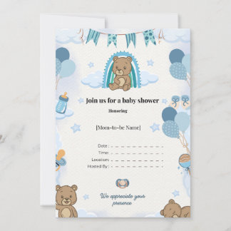 Elegant baby shower platt annons kort