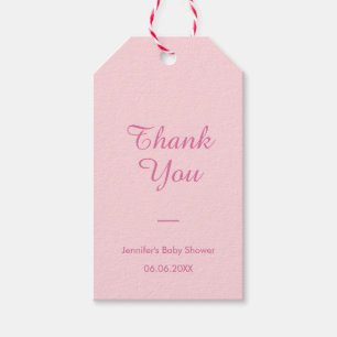Elegant Baby Shower Tack Rosa Modern Presentetikett
