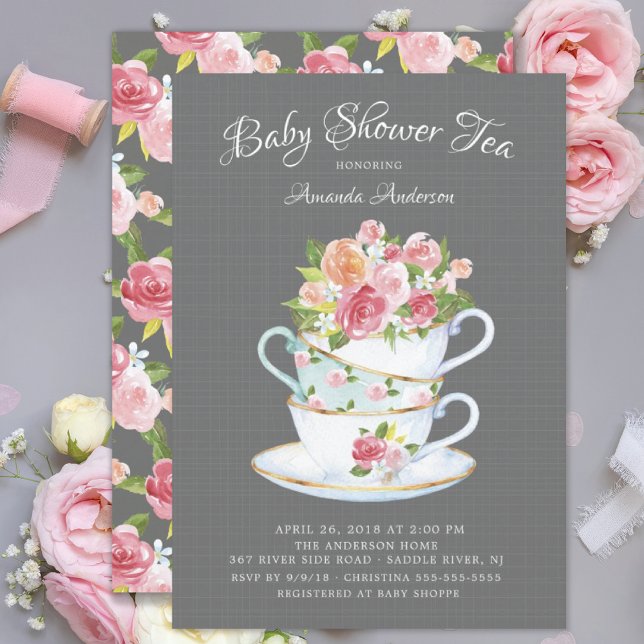 Elegant Baby Shower Tea-inbjudan Inbjudningar (Skapare uppladdad)