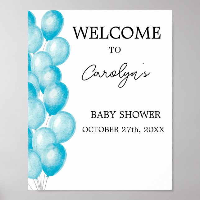 Elegant Baby Shower Welcome Poster (Framsidan)