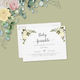 Elegant Baby Sprinkle Vit ros vykort