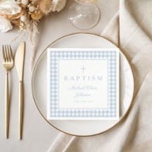 Elegant babyblå gingham pojke dop