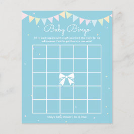 Elegant babyblå pojke baby shower babybingospel