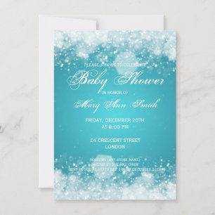 Elegant Babyskor Nattfärgad Gnistra Turkos Inbjudningar