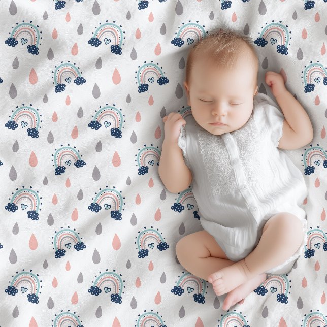 Elegant babytäcke regnbåge boho barnkammare look fleecefilt (Elegant Baby Throw Rainbow Boho Nursery Look)