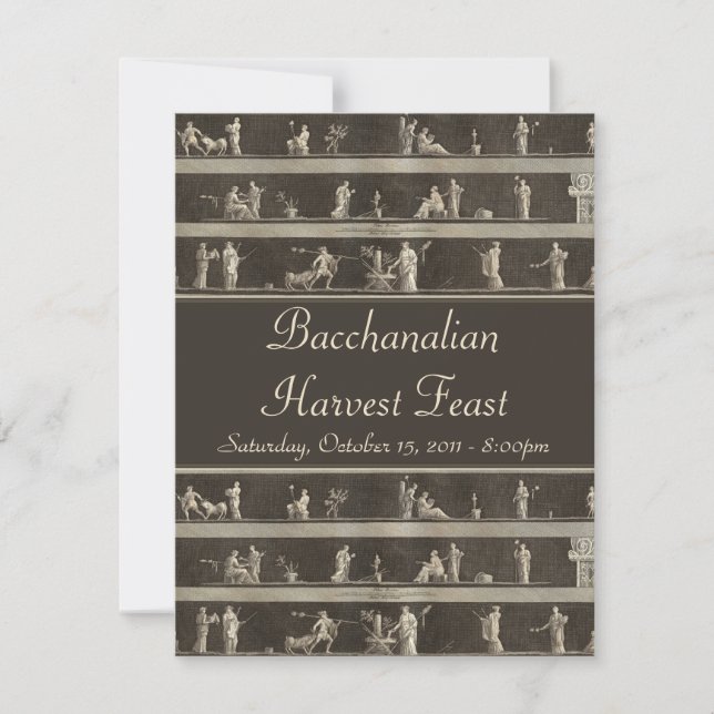 Elegant Bacchanalian Harvest Feast Neo-Classical Inbjudningar (Framsida)