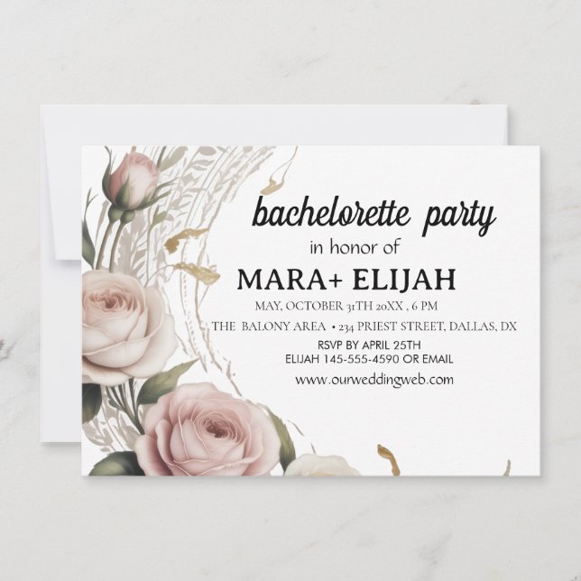 Elegant Bachelorette-partiets inbjudan (Framsida)