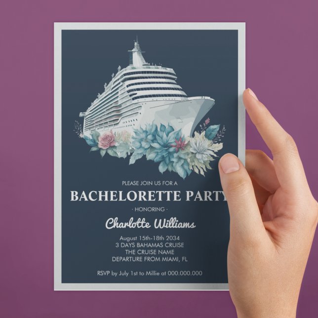 Elegant Bachelorette Party Cruise Frakt Inbjudningar (Elegant Bachelorette Party Cruise Ship Invitation
)