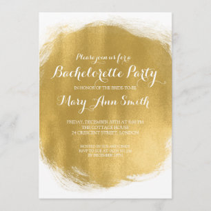 Elegant Bachelorette Party Guld Paint-utseende Inbjudningar