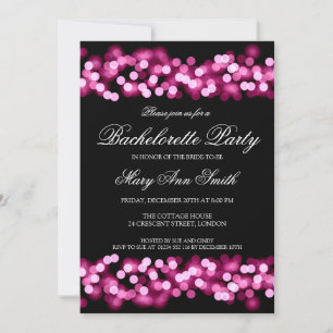Elegant Bachelorette Party Hollywood Glam Rosa Inbjudningar